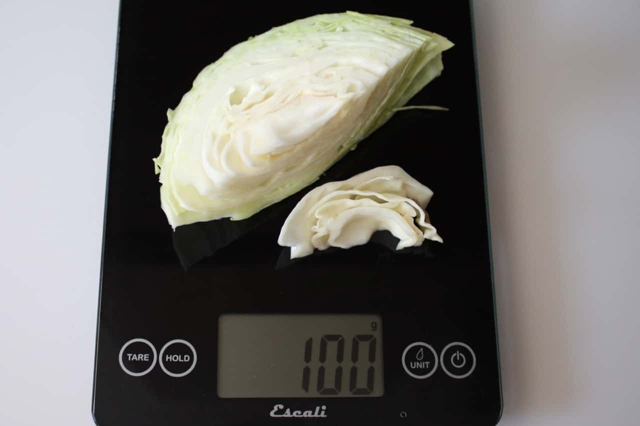 100 грамм капусты (Вес продуктов)